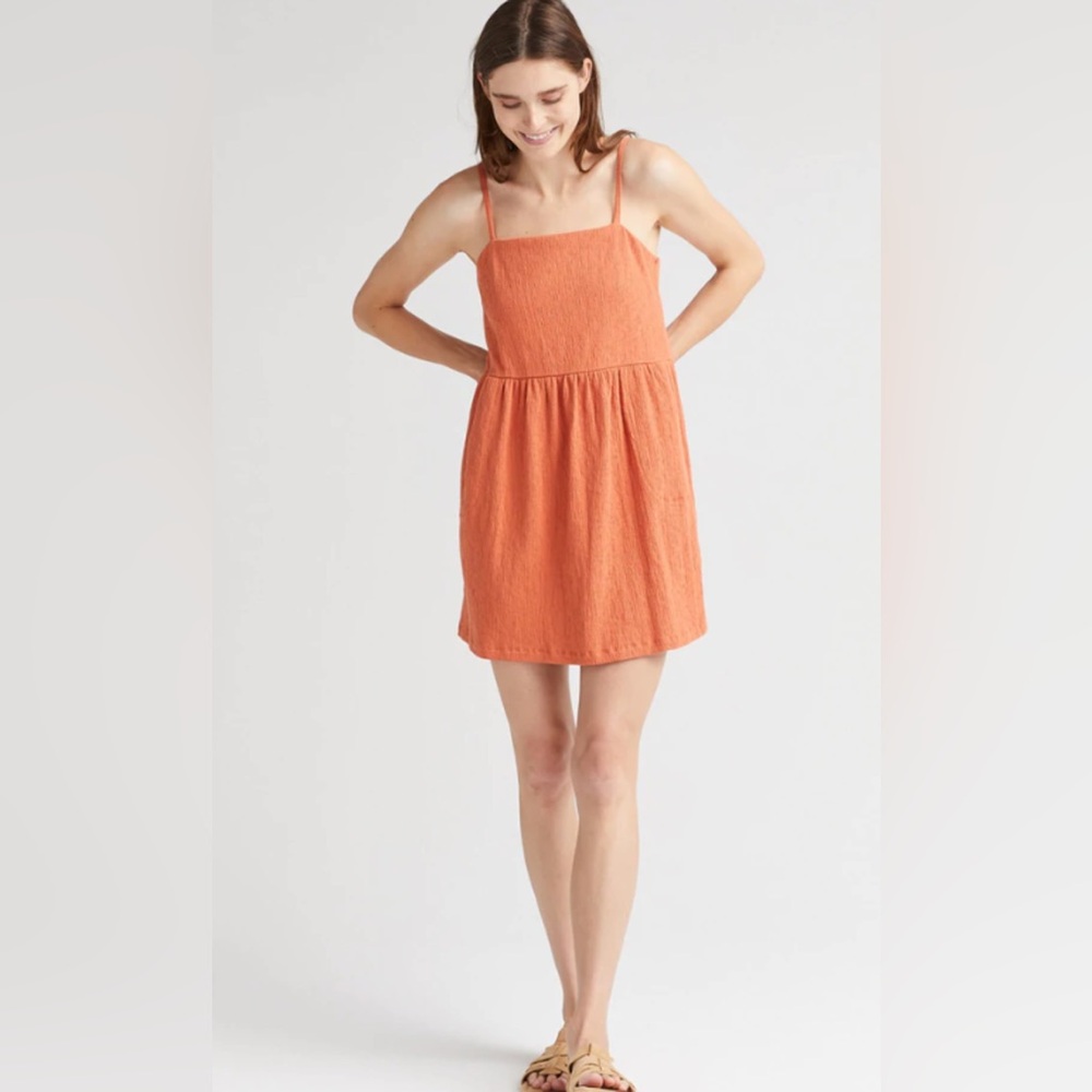 Cloud Weave Mini Dress - Copper Coin